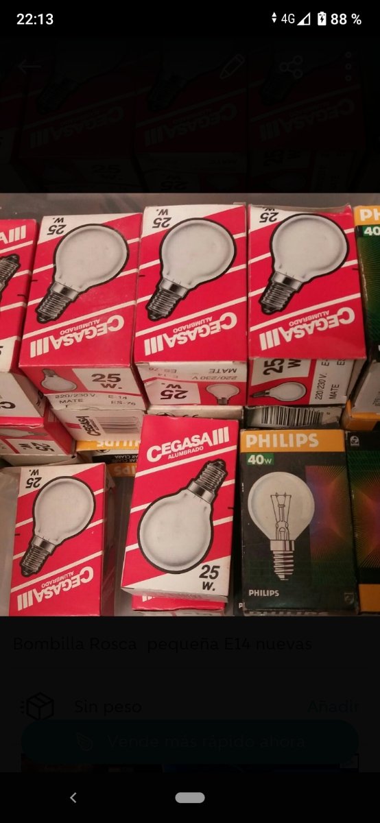 1 bombilla E14 (Nueva)