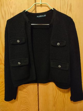 CHAQUETA PUNTO BOLSILLOS - Negro | ZARA España