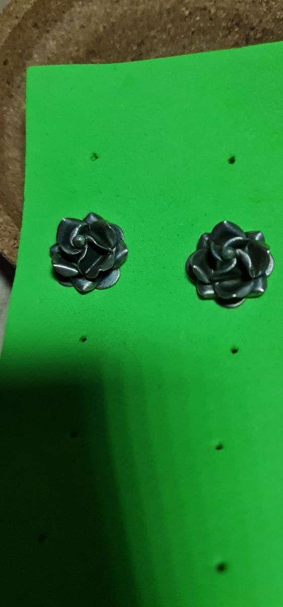 Pendietes rosa plata