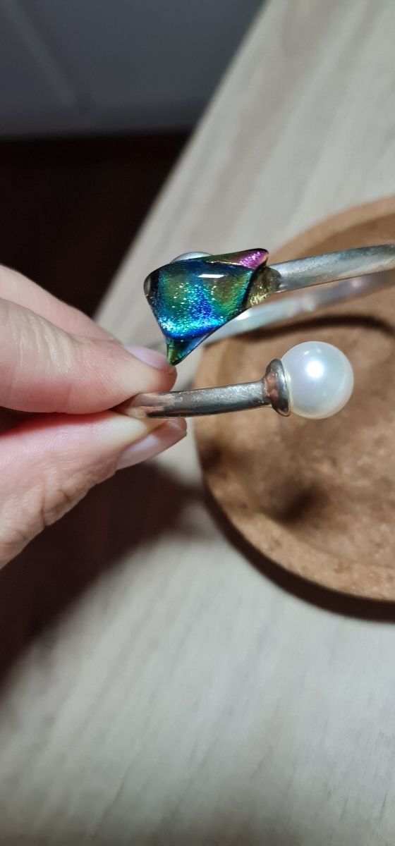 Pulsera Vidrio y perla