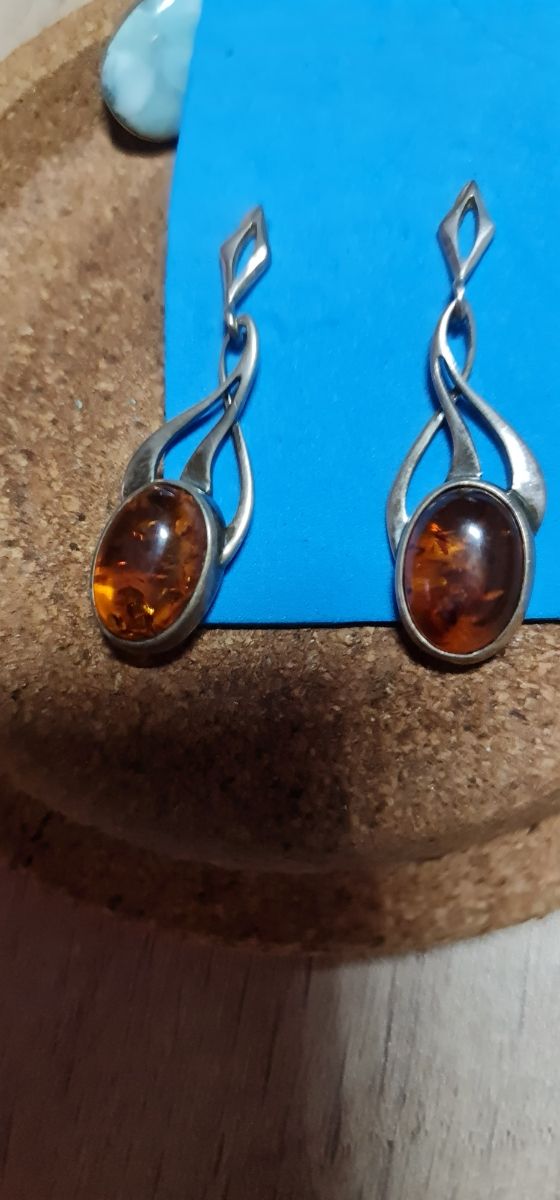 Pendientes ambar natural