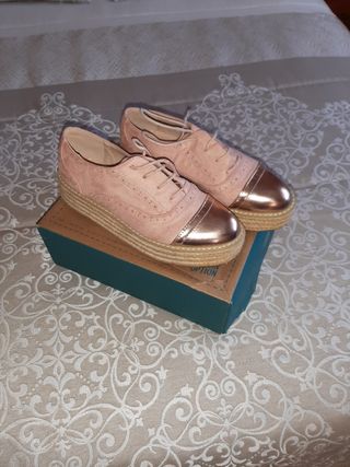 Zapatos mujer rosa palo talla 39 de segunda mano por 10 EUR en Balanegra en  WALLAPOP