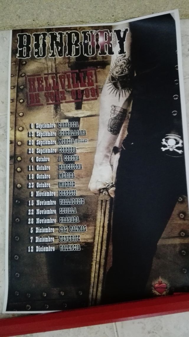 Poster cartel gira ENRIQUE BUNBURY Tour 08-09