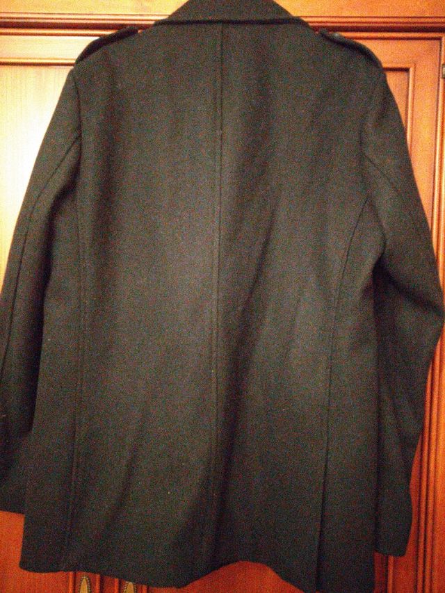 Chaquetón de paño negro hombre