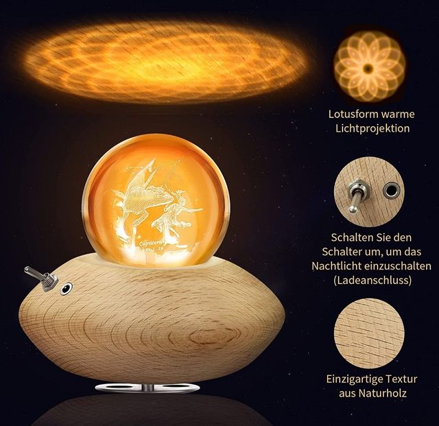 Caja musical con bola de cristal capricornio NUEVA