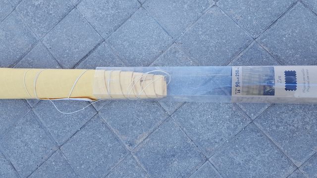 Juego de 3 estores color amarillo 90x250cm.