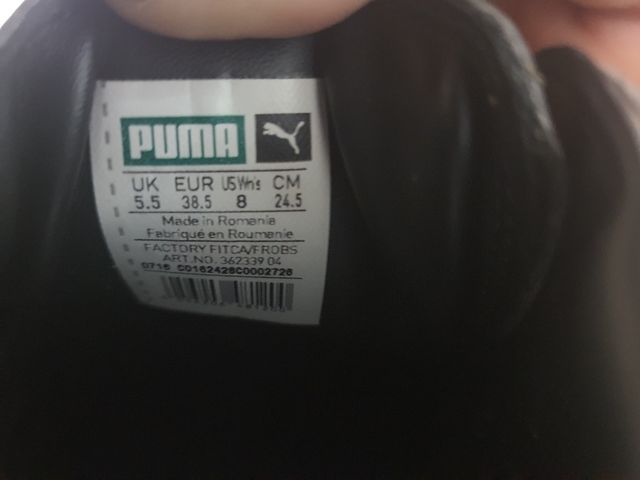 scarpe Puma tg 38.5  oro e nere