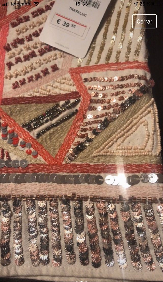 Falda mini lentejuelas ZARA M