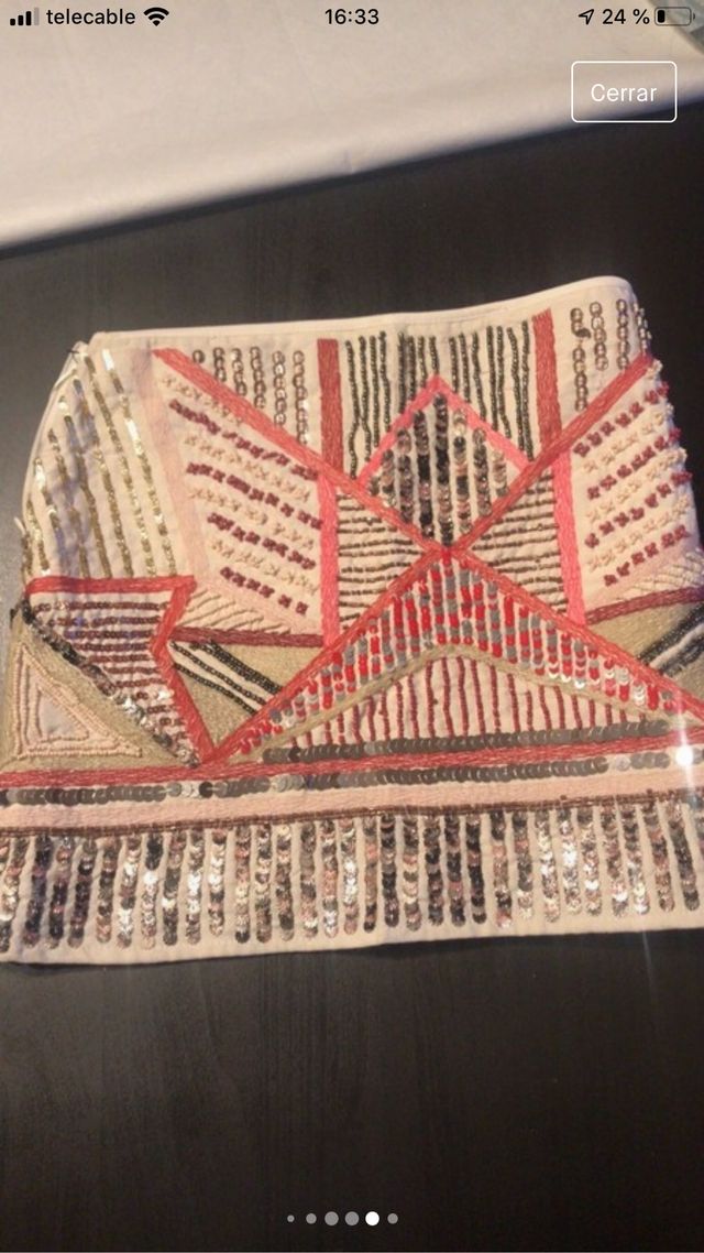 Falda mini lentejuelas ZARA M