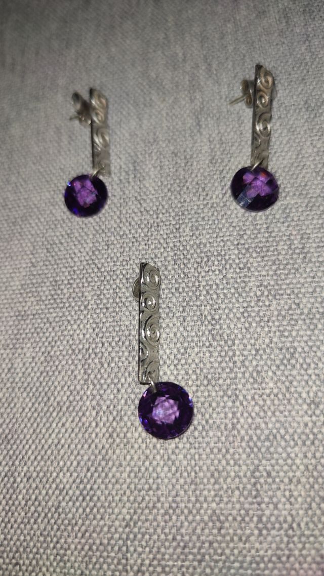 conjunto plata pendientes.