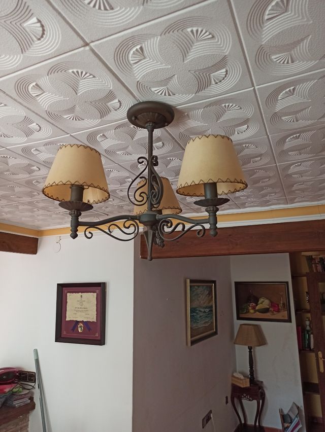 Lámpara de forja de 3 brazos