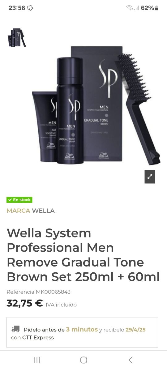 tintes para hombre willa Málaga no envío