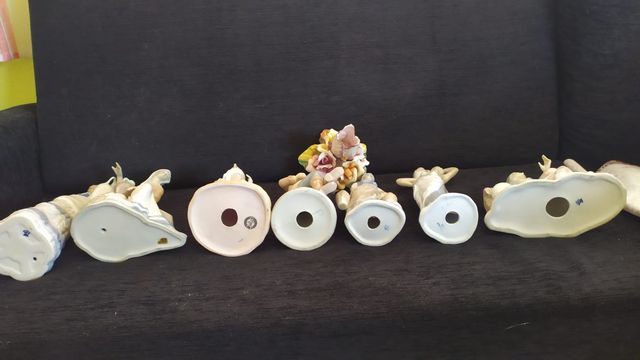Lote de figuras de porcelana LOZA y oleo en tela