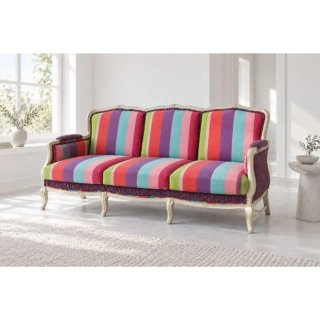 Sofá vintage restaurado multicolor
