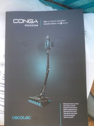 Conga RockStar 900 Ultimate ErgoWet Aspirador Escoba sin Cable Cecotec