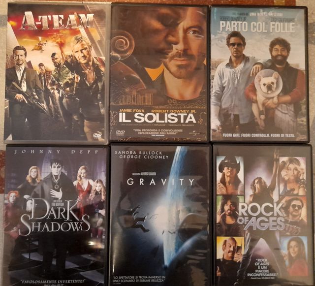 6 DVD film a 2 euro ciascuno