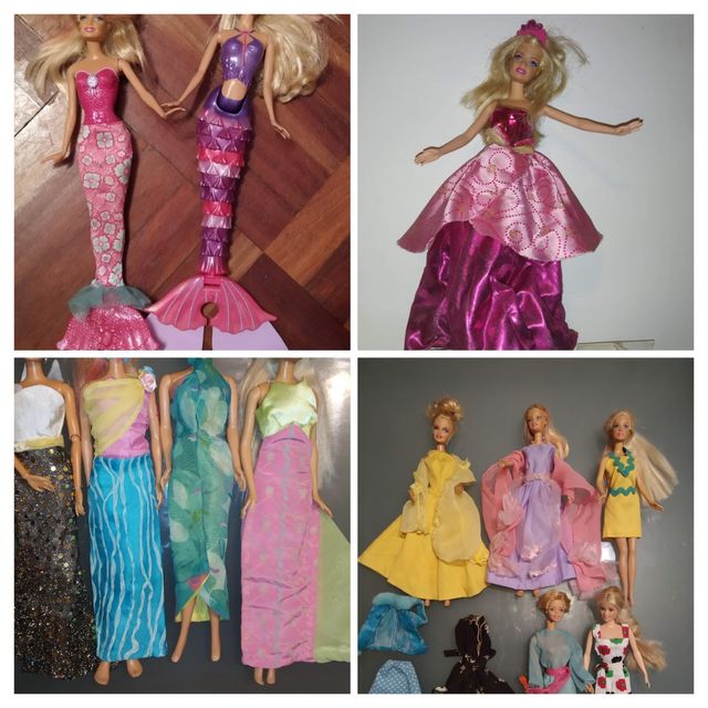 lote de  6+2 Barbies varias+ropa
