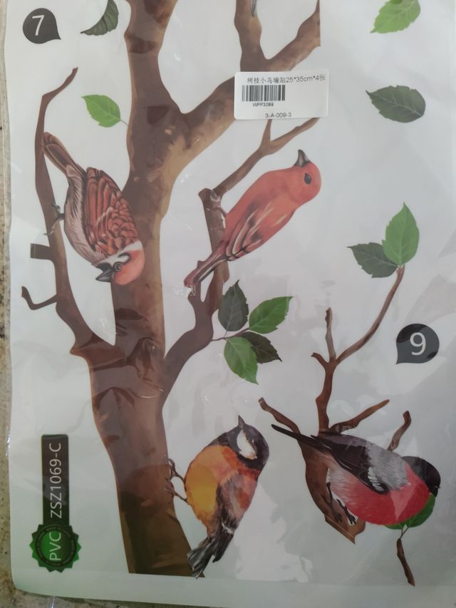 vinilo pared pajaritos