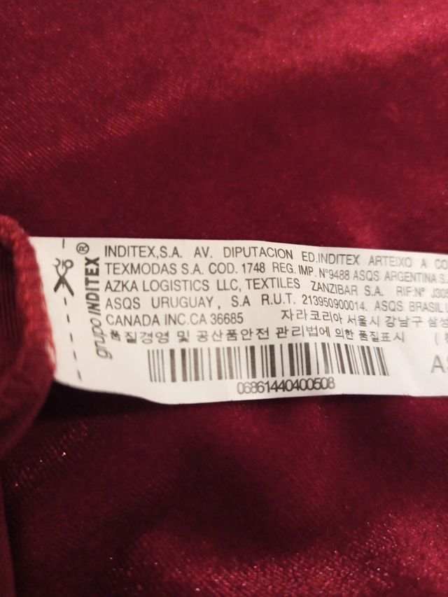 VESTIDO NUEVO TERCIOPELO, INDITEC T L-XL SUELTO