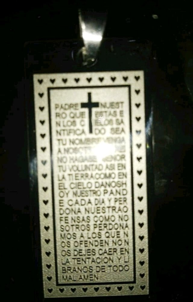 cadena y chapa padre nuestro de acero