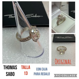 ANILLO THOMAS SABO PLATAy CIRCONITA BLANCA T.13
