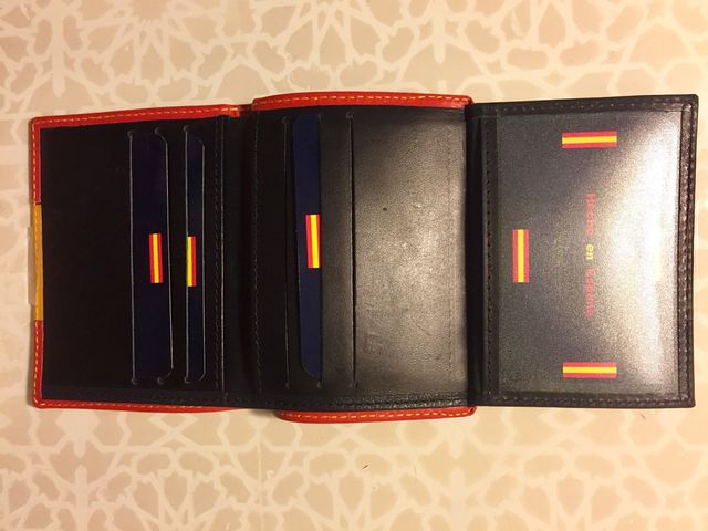 Cartera tarjetera PIEL bandera España