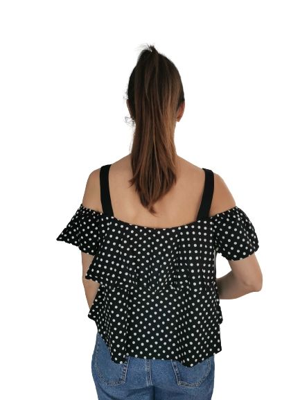 Zara bolinhas com ponto top ideal para a feira