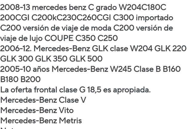 Estrella Mercedes GLK Clase B C VITO A207 C207 LUZ