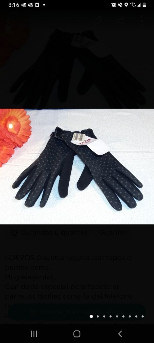 NUEVOS Guantes negros