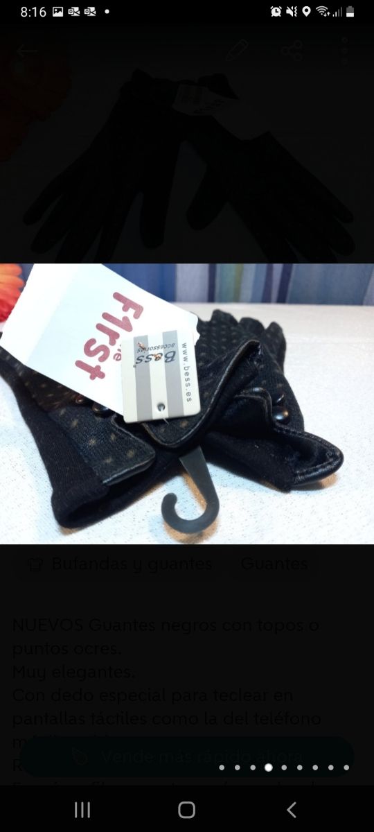 NUEVOS Guantes negros