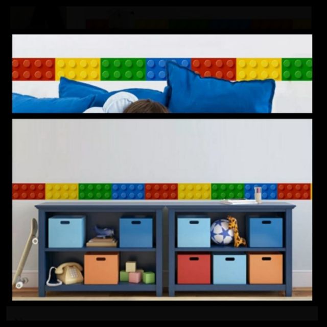 Nueva Estrenar.Cenefa Adhesiva 3D Lego 10 cm X 2 m