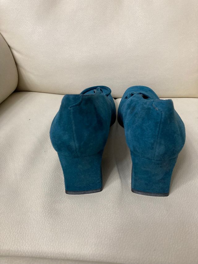Zapatos ante azul de Pura Lopez N 36