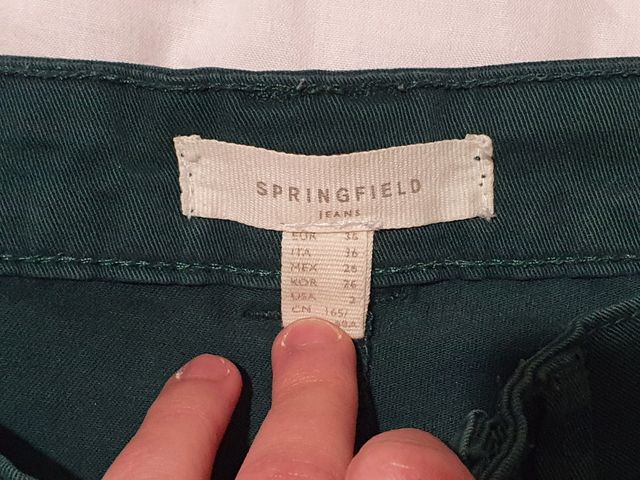pantalones pitillo verde botella springfield