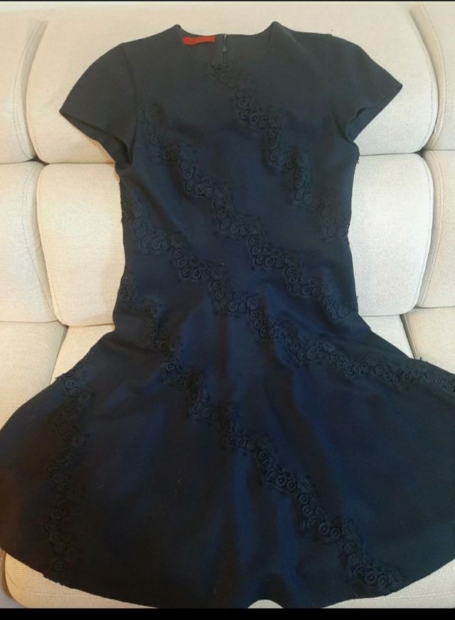 Vestido de lana  natural # Carolina Herrera