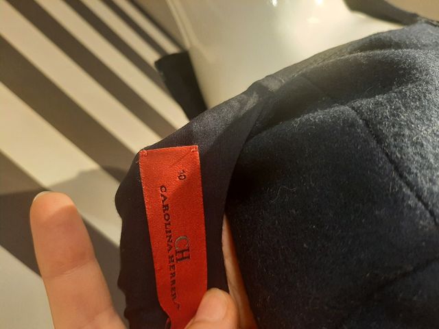 Vestido de lana  natural # Carolina Herrera