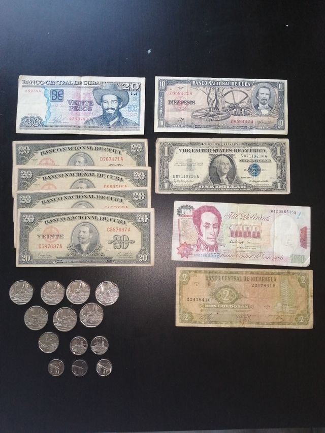 Billetes antiguos cubanos,monedas de cuc