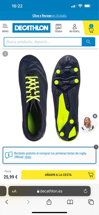 Zapatillas tacos fútbol Decathlon 39 de segunda mano por 15 EUR en Valencia  en WALLAPOP