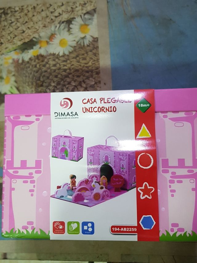casa plegable unicornio
