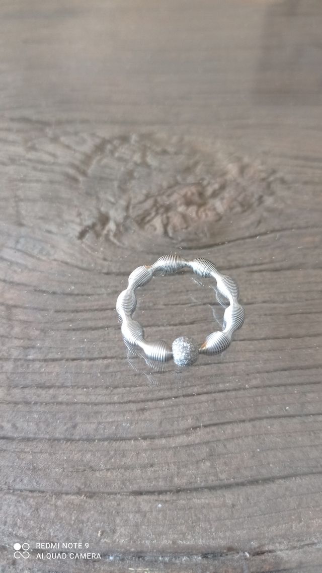 anillo acero inoxidable colección ondas