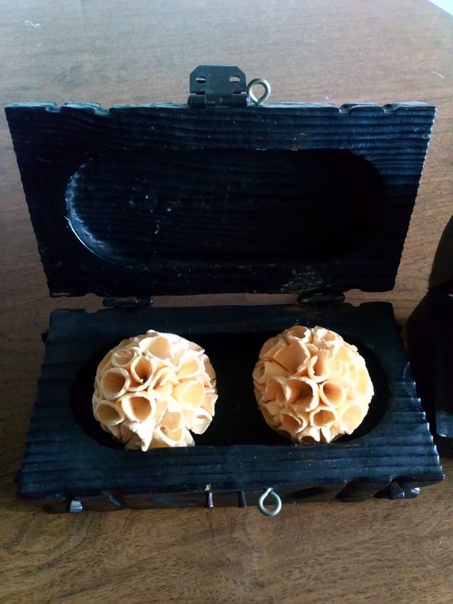 Juego de baúles en madera con decoración