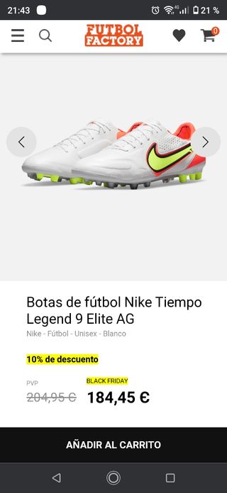 Botas de fútbol Nike Tiempo Legend 9 Elite AG de segunda mano por 85 EUR en  Tarragona en WALLAPOP