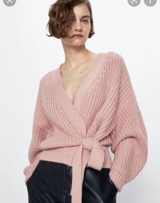 zara cardigan rosa