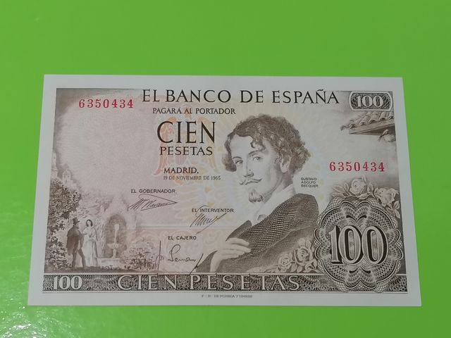 billete 100 pesetas 1965 S/S  SC PLANCHA