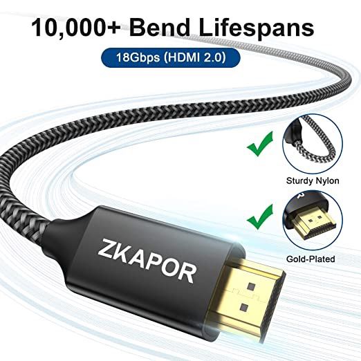 Cavo HDMI 4K da 2 m, cavo HDMI 2.0 NUOVO DI ZECCA