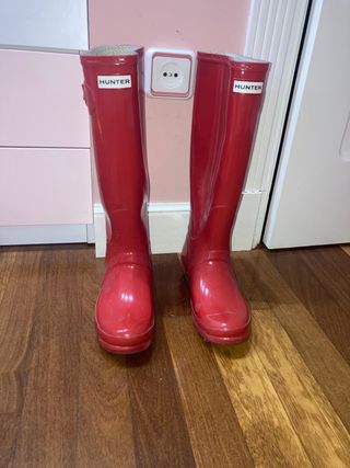 Botas de agua altas y brillantes Original para mujer: Rojo Militar | Sitio  oficial de Hunter
