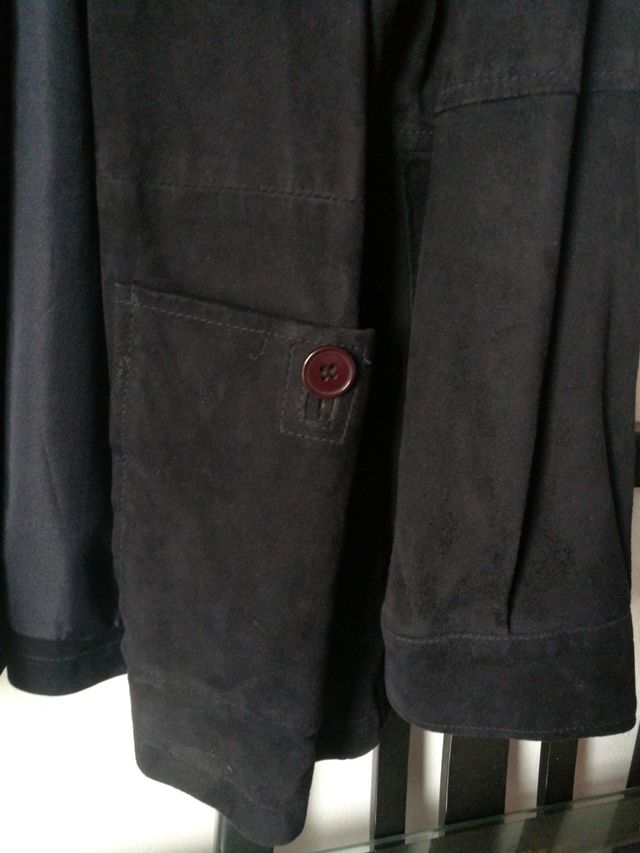 Chaqueta piel ante azul oscuro