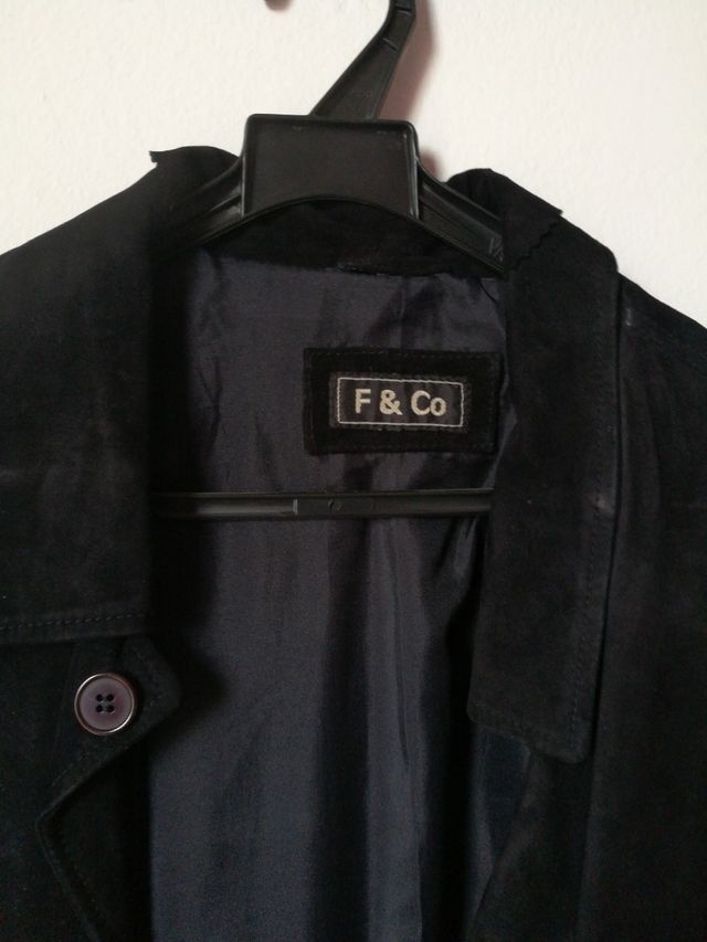 Chaqueta piel ante azul oscuro