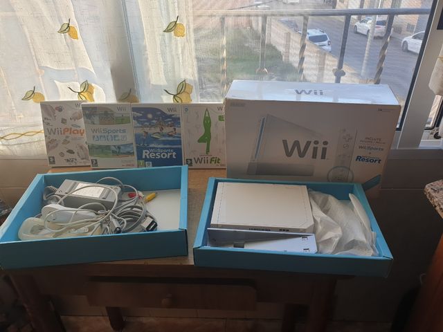 wii completa con 4 juegos 