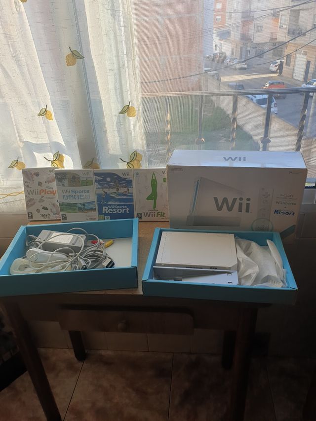 wii completa con 4 juegos 