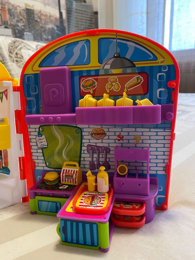 Hamburgueseria pin y pon con utensilios